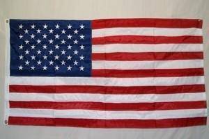 50 Star USA Nylon Embroidered Sewn Stripes Flag 3 x 5 ft.  (Made in America)