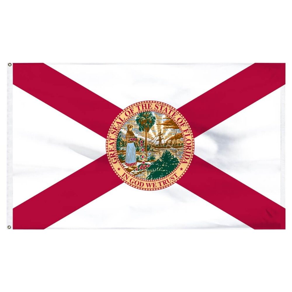 3'x5' Florida Flag - Outdoor - Nylon Dyed Flag (USA Made)