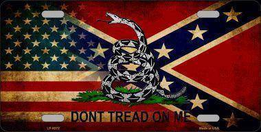 vendor-unknown License Plates and Metal Signs USA/Rebel Don't Tread on Me License Plate