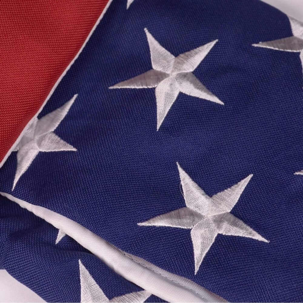 RU Flag USA Flag - bonus Lapel Pin - 50 Star Nylon Embroidered 3x5 foot