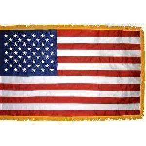 vendor-unknown Flag USA Nylon Printed Flag 3 x 5 ft. With Gold Fringe and grommets
