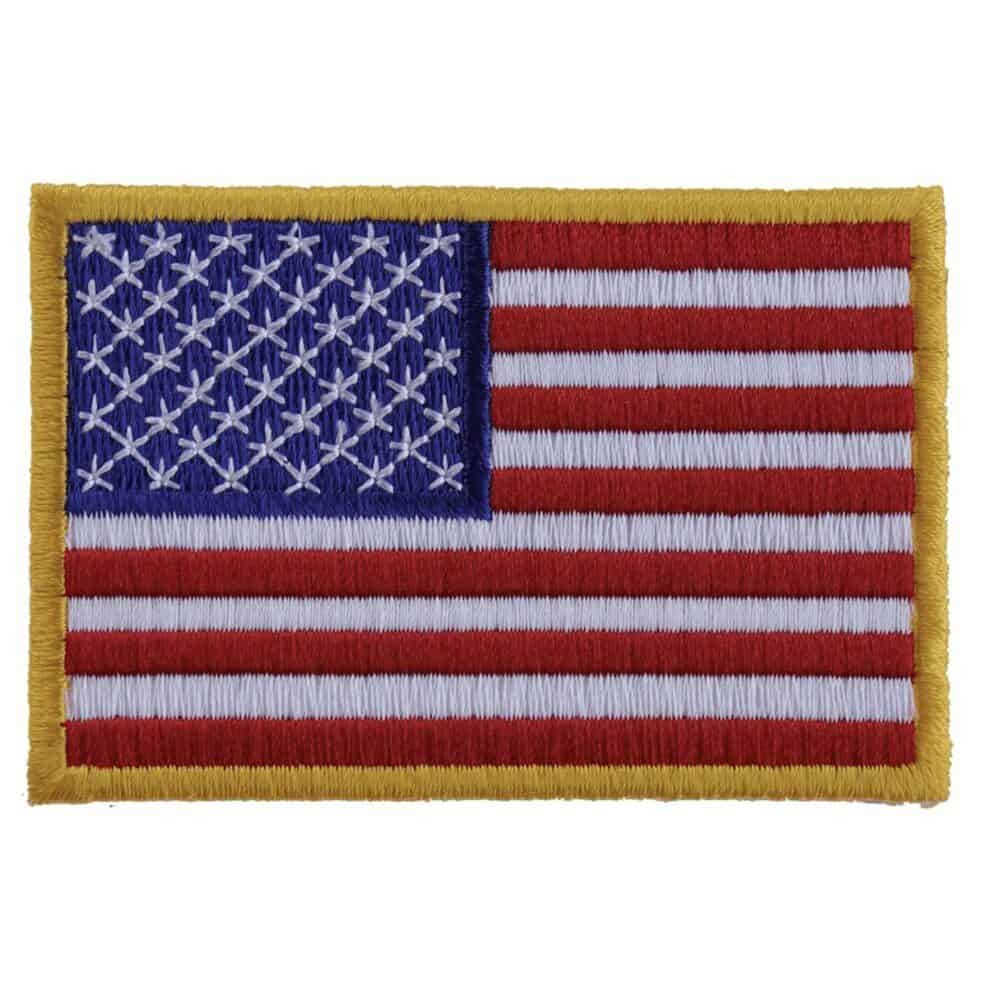 TCP Patch Yellow / 2x3 Inches US Flag Patch Small 3 Inch - 2 x 3 inch 50 Star American Flag