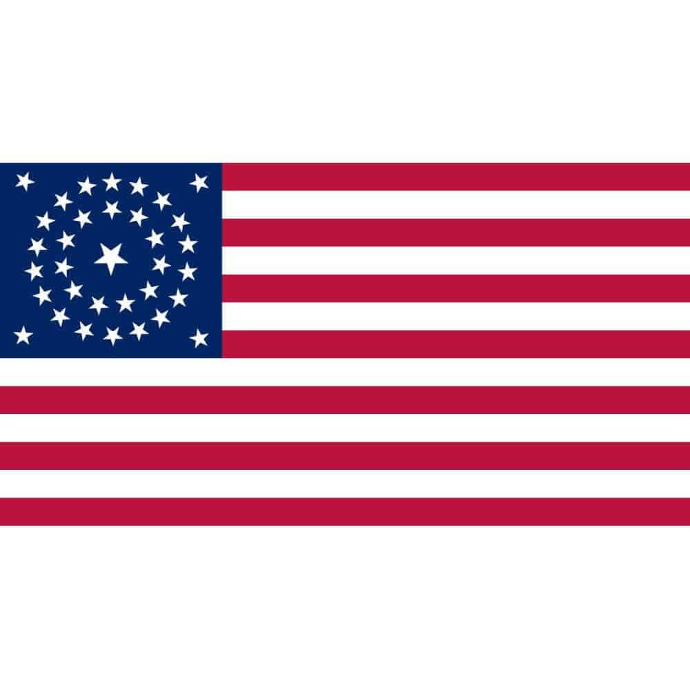 34 Star Circular American Flag - Made in USA Stars & Stripes Kansas