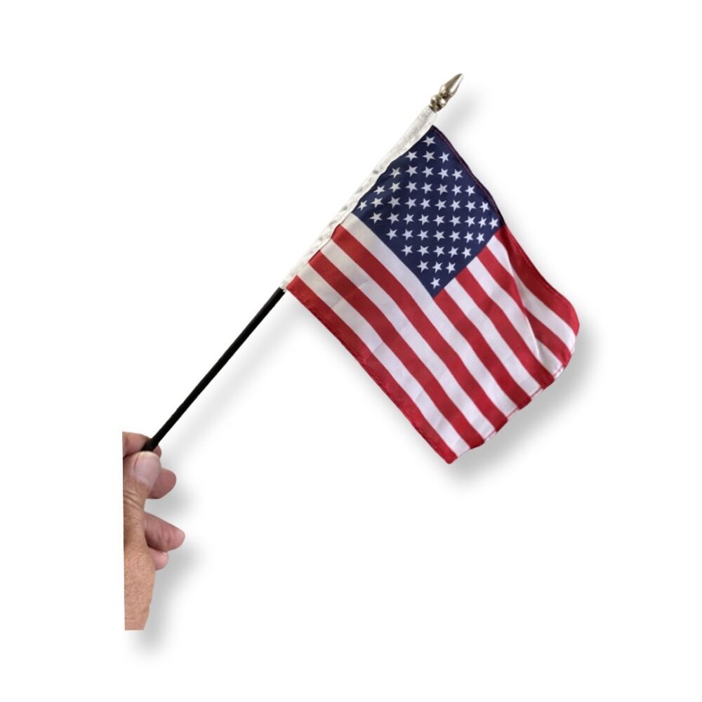 American Flag USA 4x6 inch Flag on a stick